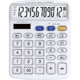 CTIFREE ECO-001 fehér számológép, 120x154mm, 12 számjegy, dual power, 2 év garancia