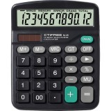 CTIFREE M-28 fekete számológép, 120x150mm, 12 számjegy, dual power (M-28)