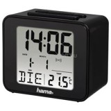 "Cube" fekete rádióvezérelt ébresztőóra (HAMA_186304)