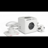 Cubenest Powercube Extended elosztó 4x aljzat 2x USB-C 1.5m fehér-szürke (6974699971146) (6974699971146)