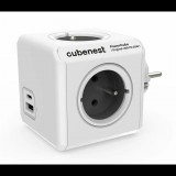 Cubenest Powercube Original elosztó 4x aljzat 1x USB-A 1x USB-C fehér-szürke (6974699970804) (6974699970804)