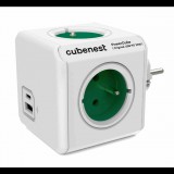 Cubenest Powercube Original elosztó 4x aljzat 1x USB-A 1x USB-C fehér-zöld (6974699971016) (6974699971016)