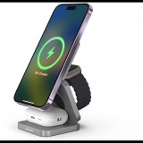 CubeNest S312 Pro Space Grey vezeték nélküli mágneses töltő 3 az 1-ben MagSafe támogatással (6974699970972)