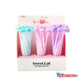 Cuki Bumszli cicafejes hajlékony fekete zselés toll, 0.5mm