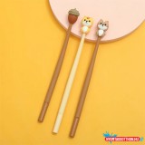 Cuki Bumszli mókusfejes hajlékony fekete zselés toll, 0.5mm