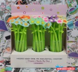 Cuki Egyszerű - nagyszerű virág fekete zselés toll, 0.5mm