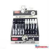 Cuki Fekete-fehér cicamica kék golyós toll, 0.5mm