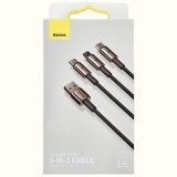 Cukicuccok Kft. 3 az 1-ben USB- töltőkábel Baseus 1,5m, fekete