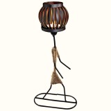 Cukicuccok Kft. Art Deco dekoratív fém gyertyatartó 4, fekete