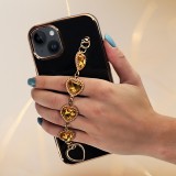 Cukicuccok Kft. IP 14 Plus Case telefontok arany szíves, fekete