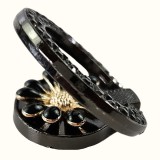 Cukicuccok Kft. Mobiltelefon-tartó gyűrű virágmintás, fekete