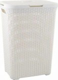 Curver 189207 Rattan hatású szennyestartó 60l - Törtfehér (Bontott-Hiányos)