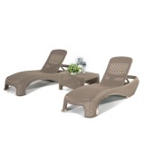 Curver Atlantic duo kerti nyugágy set Corfu asztallal cappuccino