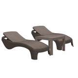 Curver Atlantic duo kerti nyugágy set Rosario asztallal cappuccino