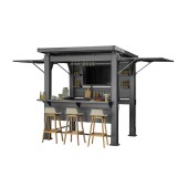 Curver Bar-b-q gazebo műanyag kerti pavilon dió-szürke