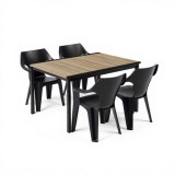 Curver Carter 4+1 kerti bútor garnitúra szett kőris-grafit