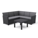Curver Claire 5 személyes kerti sarokgarnitúra orlando asztallal grafit