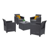 Curver Claire II 4 személyes kerti bútor garnitúra grafit