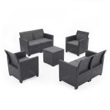 Curver Claire IV 6 személyes kerti bútor garnitúra vigo tárolós asztallal grafit