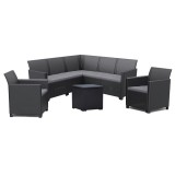 Curver Claire IV 7 személyes kerti bútor garnitúra vigo tárolós asztallal grafit