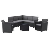 Curver Claire IV 7 személyes kerti bútor garnitúra vigo tárolós asztallal grafit