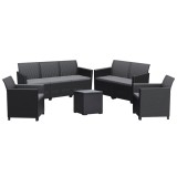 Curver Claire V 7 személyes kerti bútor garnitúra vigo tárolós asztallal grafit