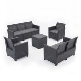 Curver Claire V 7 személyes kerti bútor garnitúra vigo tárolós asztallal grafit