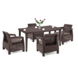 Curver Corfu duo kerti bútor garnitúra futura asztallal barna