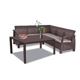 Curver Corfu Love max duo kerti bútor garnitúra melody asztallal barna