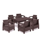 Curver Corfu Relax duo kerti bútor garnitúra melody asztallal barna