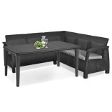 Curver Corfu Relax kerti bútor garnitúra futura asztallal grafit