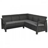 Curver Corfu relax műrattan kerti sarokgarnitúra grafit