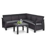 Curver Corfu relax sarokgarnitúra rosario asztallal grafit