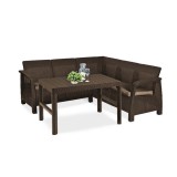 Curver Corfu relax small sarokgarnitúra lyon asztallal barna