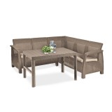 Curver Corfu relax small sarokgarnitúra lyon asztallal cappuccino