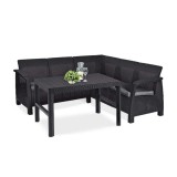 Curver Corfu relax small sarokgarnitúra lyon asztallal grafit