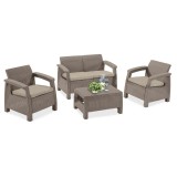 Curver Corfu set II kerti bútor garnitúra cappuccino