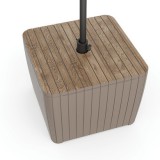 Curver Deco Luzon műrattan napernyőtartós kerti asztal kőrisfa-cappuccino