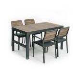 Curver Deco Lyon 4+1 kartámaszos kerti bútor garnitúra szett dió-grafit