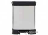 Curver Duo Deco pedálos szemetes, fekete/ezüst, 10l+18l