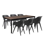 Curver Flora Large 6+1 kerti bútor garnitúra szett dió-grafit