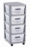 Curver Infinity Dots 4x11L fiókos polc, fehér-szürke