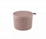 Curver Jute kerek doboz tetővel 2L púder rózsaszín (255197)