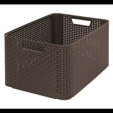 CURVER/KETER Curver Style "L" Műanyag Tároló Kosár 30 L - 43,5 X 23 X 32,5 Cm - Sötétbarna (205850)