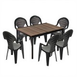 Curver Lagos 6+1 kerti bútor garnitúra szett dió-grafit