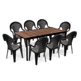 Curver Lagos Large 8+1 kerti bútor garnitúra szett dió-grafit
