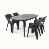 Curver Lino 4+1 kerti bútor garnitúra szett grafit