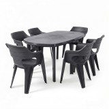 Curver Lino 6+1 kerti bútor garnitúra szett grafit