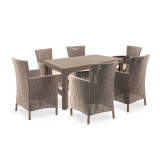 Curver Liowa 6+1 kerti bútor garnitúra szett cappuccino színben