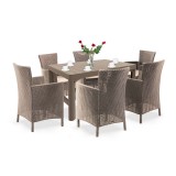 Curver Liowa 6+1 kerti bútor garnitúra szett cappuccino színben